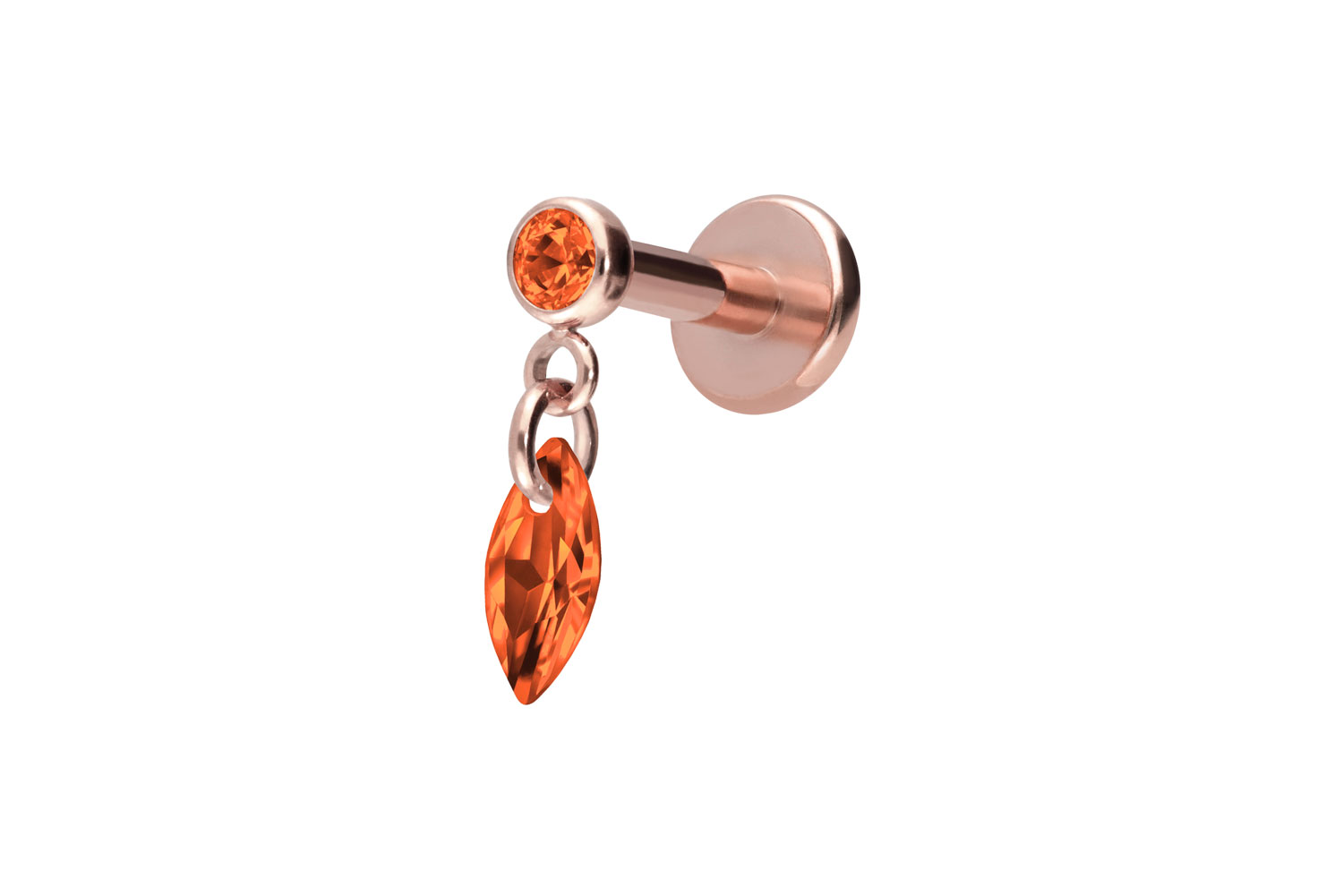 Titan Labret Piercing mit Innengewinde KRISTALLOVAL